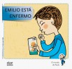 Emilio está enfermo Mayúscula y manuscrita