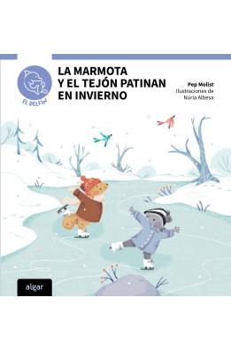 La marmota y el tejón patinan en invierno